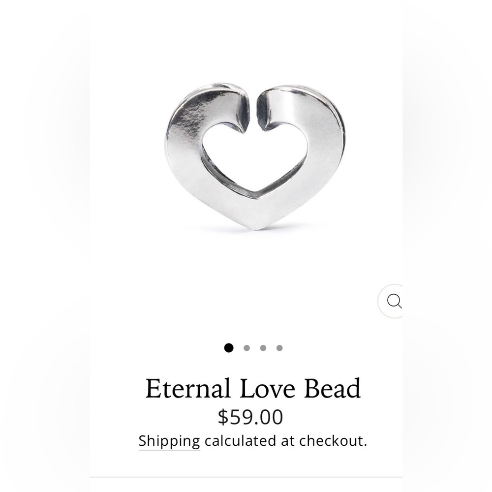 Trollbeads Silver Eternal Love Heart Bead